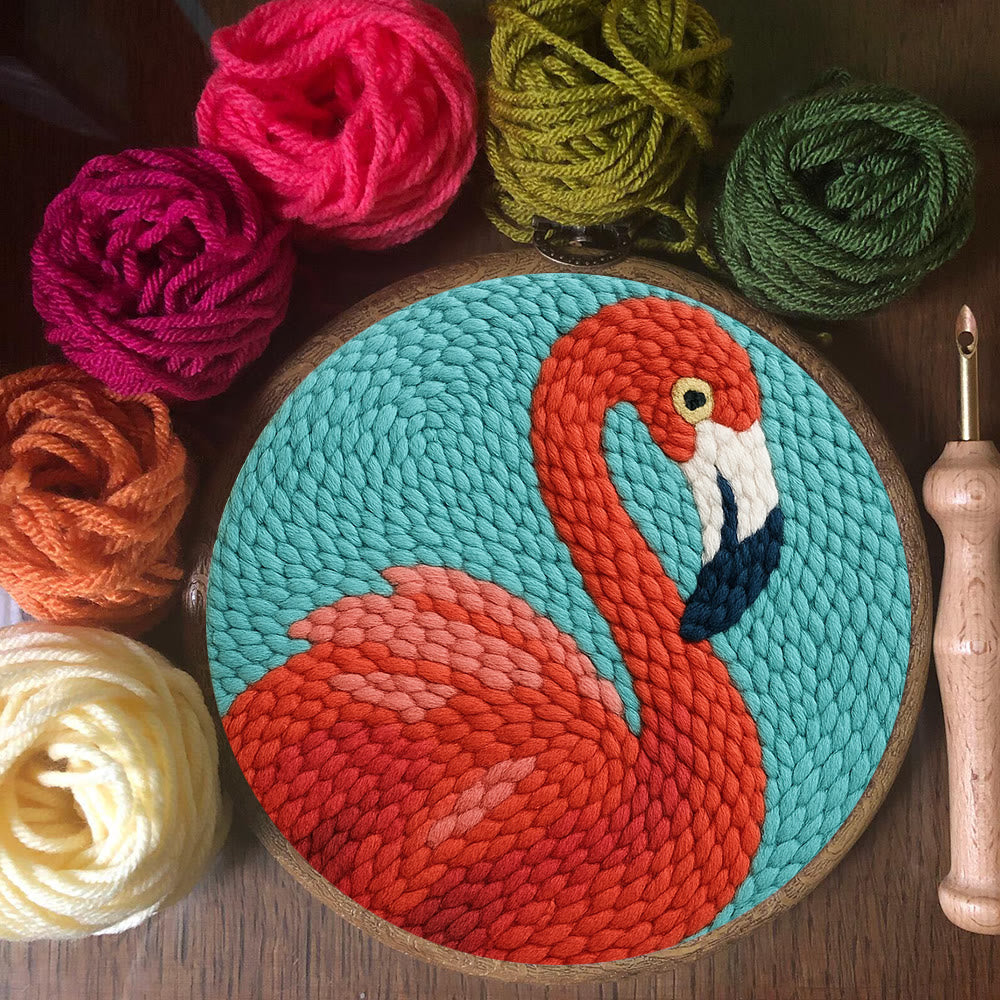 Flamingo Punch Needle Kit - Animal Handmade Craft  | Easy Needle Set For Child  - image 6