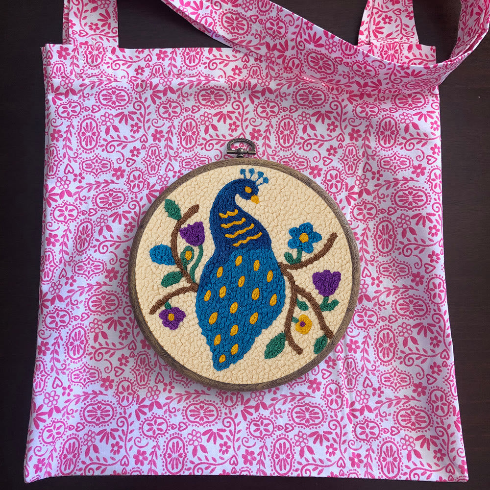 Charming Peacock Punch Needle Kit - Unique Room Decoration  | Nice Handicraft For Animal Lovers - image 7