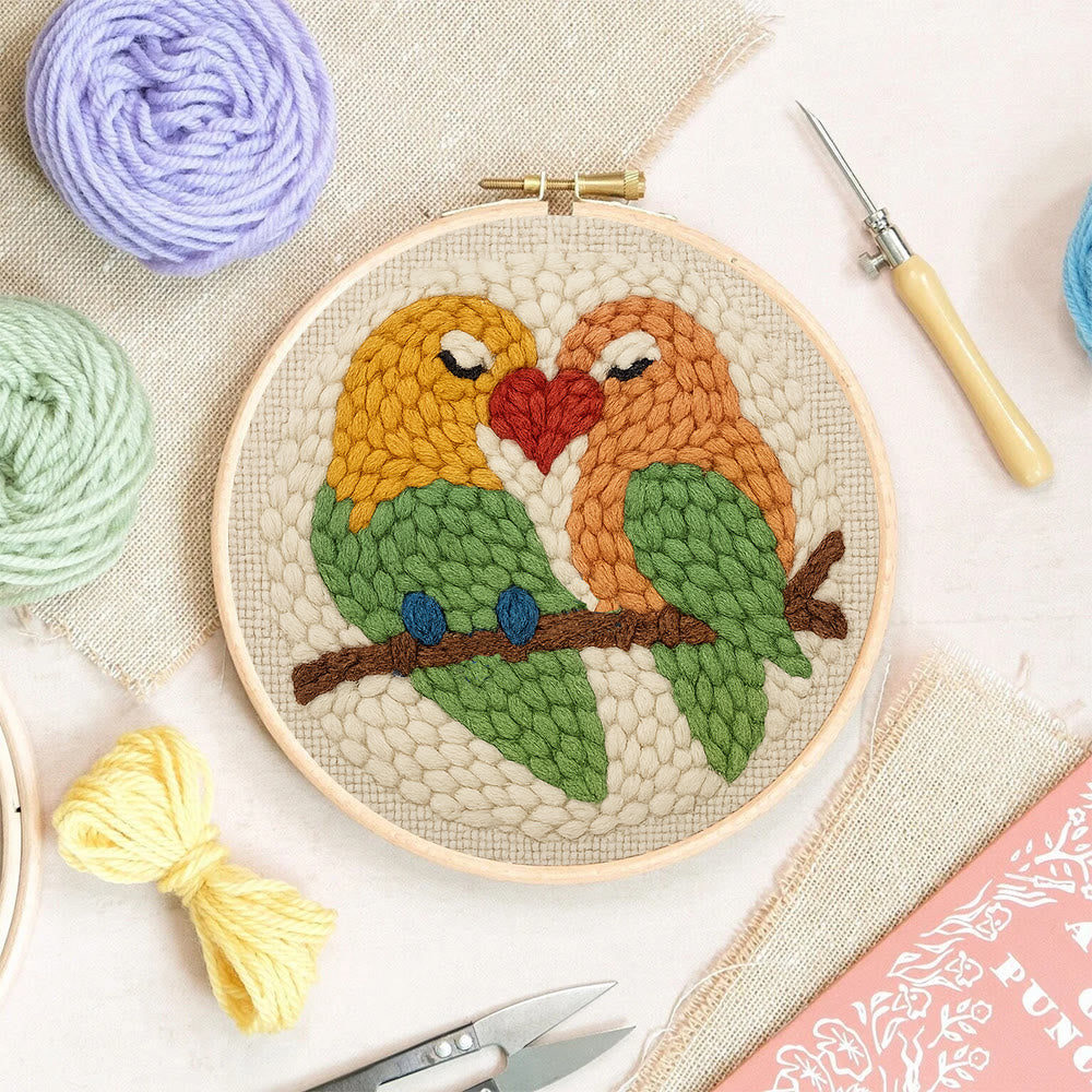 Parrots In Love Punch Needle Kit - Valentine Handicraft For Lover | Unique Gifts For Wedding  - image 7