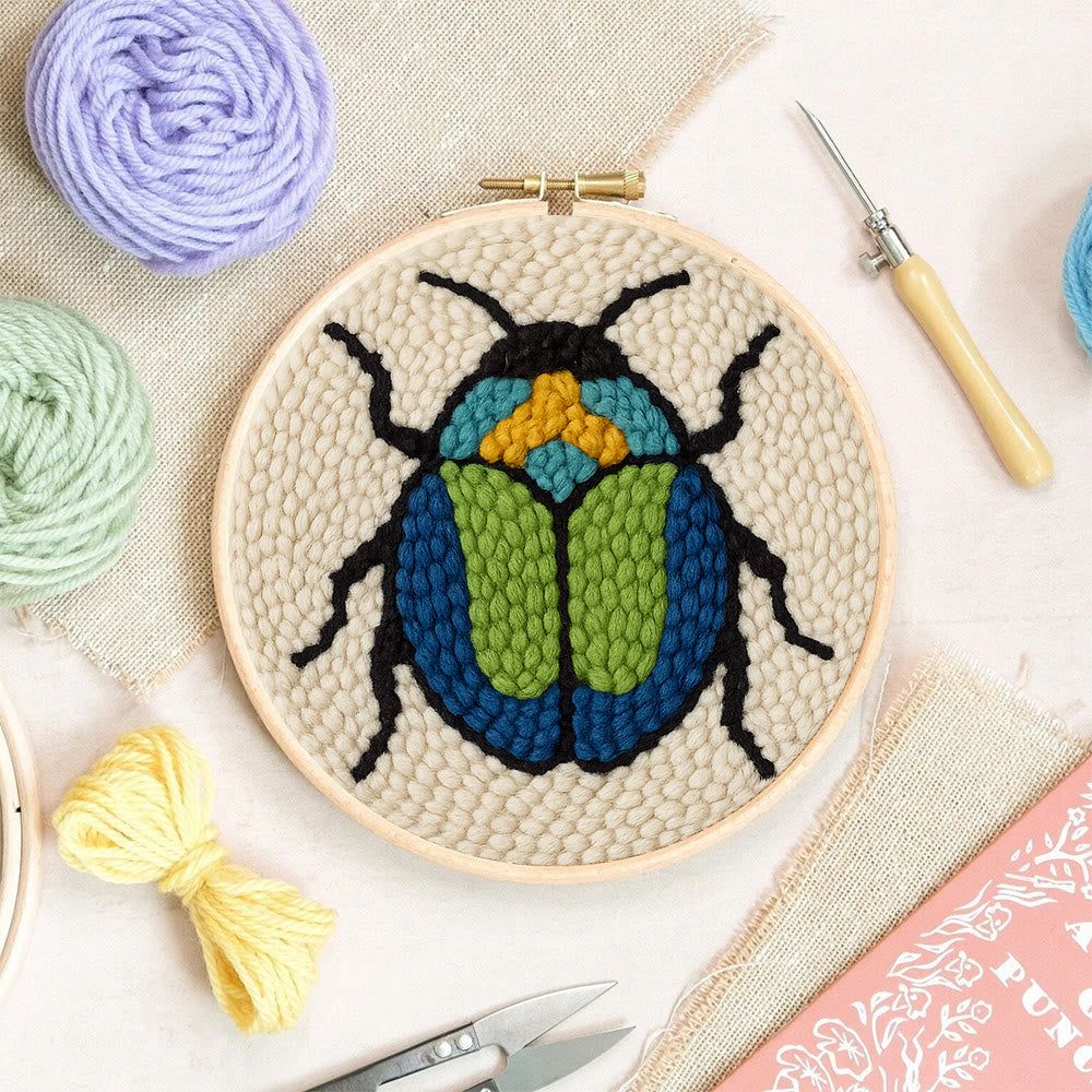 Scarab Beetle Punch Needle Kit - Creative Wall Decor | Diy Insect Artwork Gift  - image 9