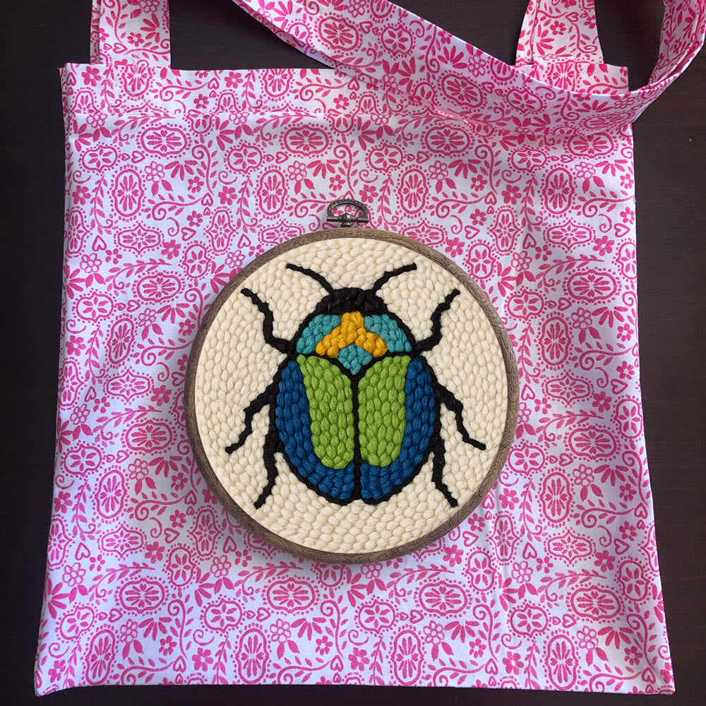 Scarab Beetle Punch Needle Kit - Creative Wall Decor | Diy Insect Artwork Gift  - image 10