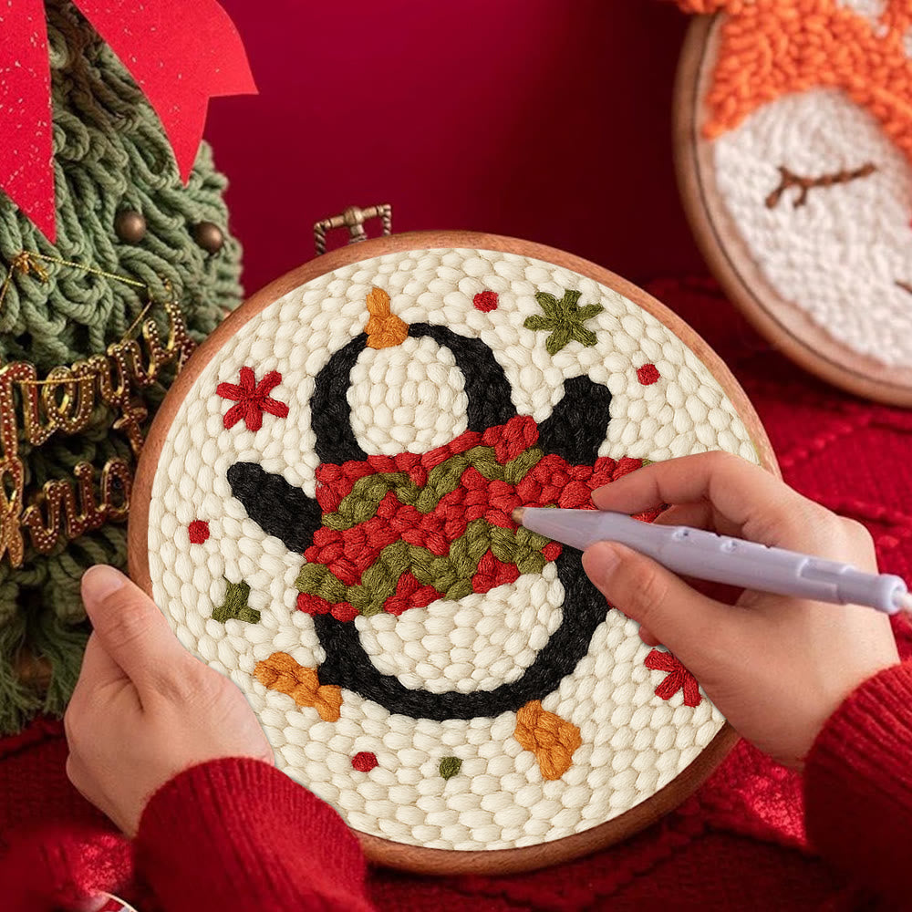 Dancing Penguin Punch Needle Kit - Easy Decorative Handicraft | Perfect Christmas Gifts  - image 8