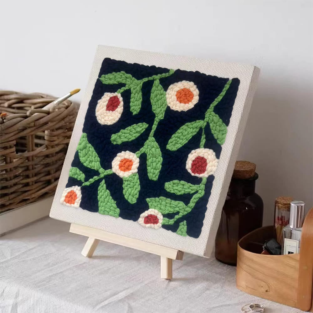 Blooming Flower Square Punch Needle Kit - Handmade Home Decoration | Floral Craft For Mom - image 4