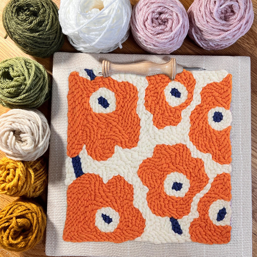 Vibrant Flower Square Punch Needle Kit - Unique Birthday For Friends | Perfect For Room Decoration - image 5