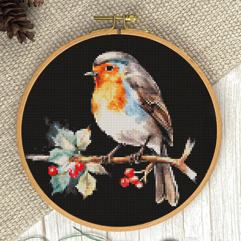  Cross Stitch Kit - Winter Robin Bird | Christmas Handmade Artwork | Christmas Needle Gifts - image 8