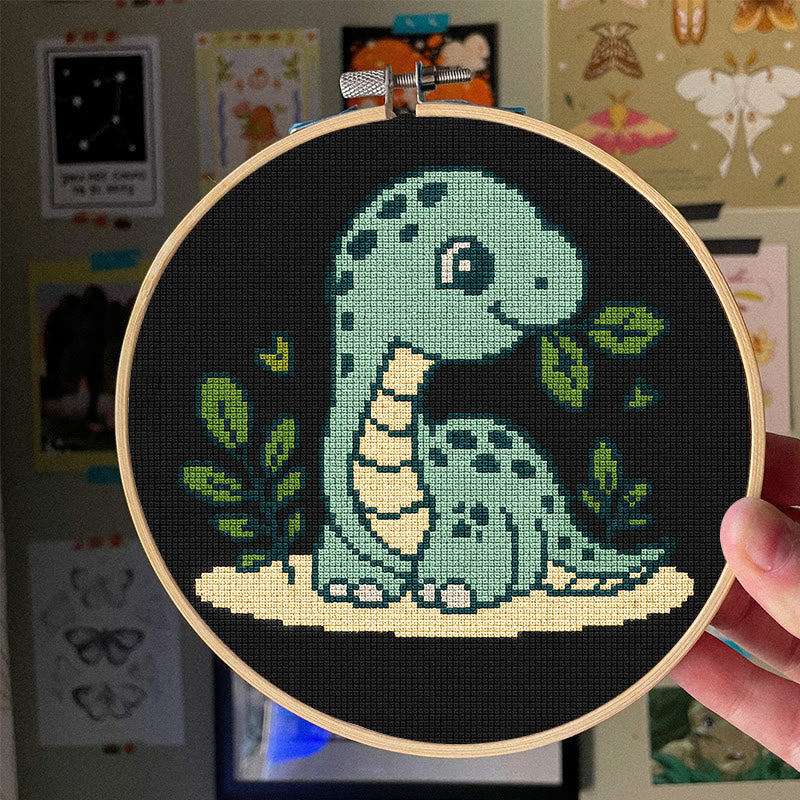  Cross Stitch Kit - Baby Dinosaur | Handmade Wall Art | Easy Needlework For Beginner - image 4