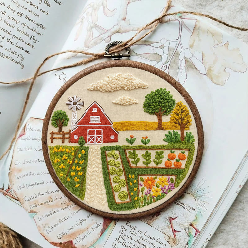 Rubbyoo Embroidery Kit - Red House Farm | Landscape Handmade Collection | Diy Home Decor - image 4