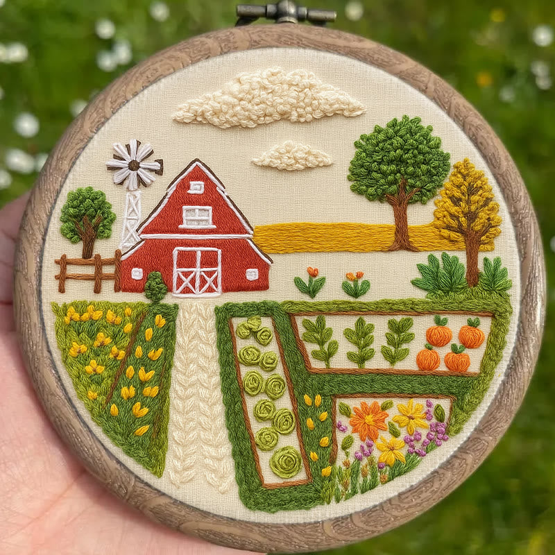 Rubbyoo Embroidery Kit - Red House Farm | Landscape Handmade Collection | Diy Home Decor - image 8