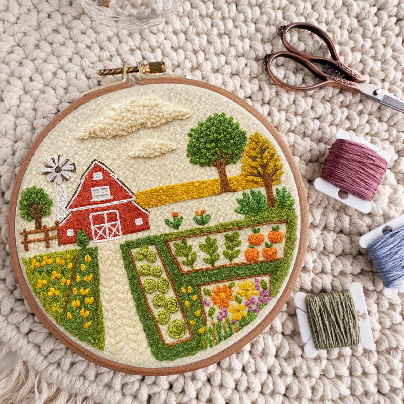Rubbyoo Embroidery Kit - Red House Farm | Landscape Handmade Collection | Diy Home Decor - image 6
