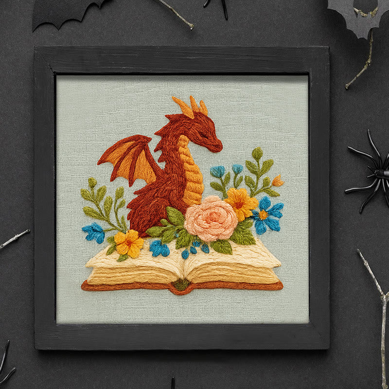 Rubbyoo Embroidery Kit - Dragon With Floral Books | Beginner Friendly Artwork | Unique Animal Collection  - image 10