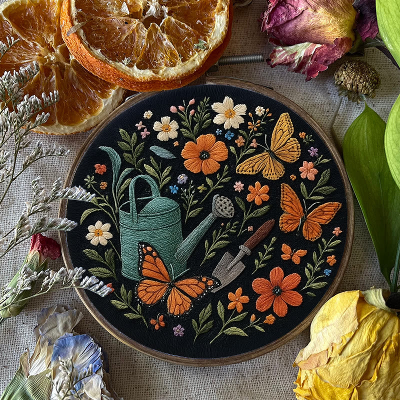 Rubbyoo Embroidery Kit - Plants And Butterfly | Diy Aesthetic Needlework Gift | Stunning Wall Decor  - image 6