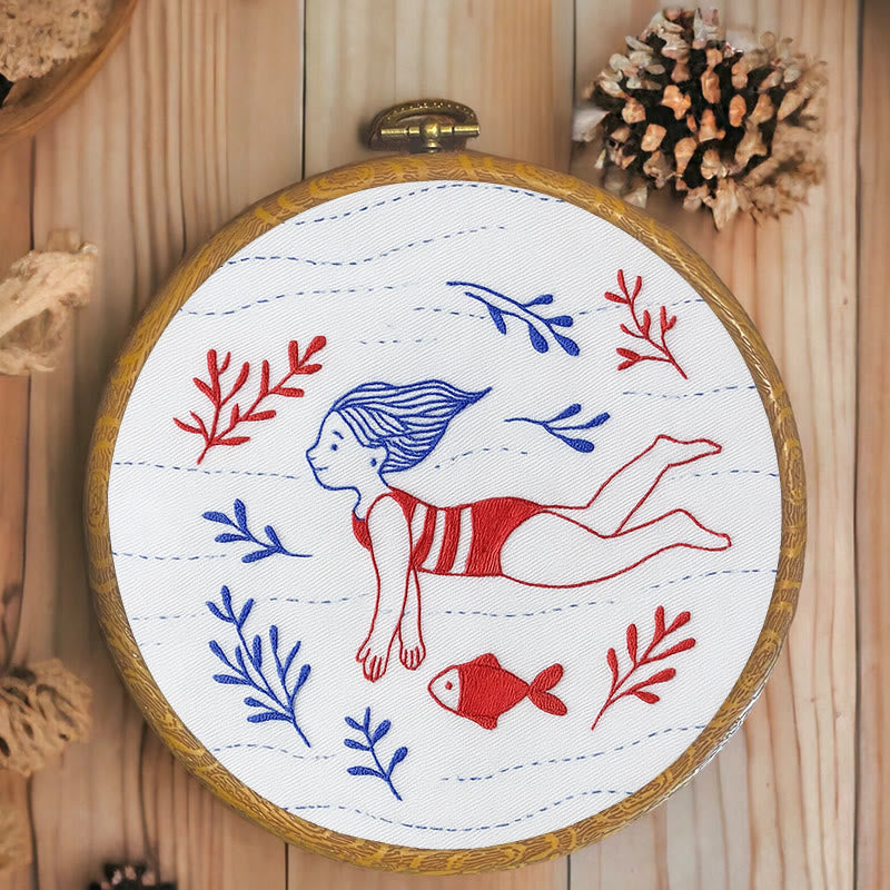 Rubbyoo Embroidery Kit - Diving Girl | Easy Handmade Ornament | Diy Summer Craft - image 8