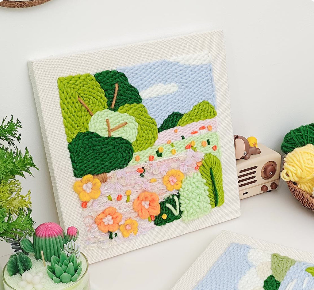 Spring Scenery Series Square Punch Needle Kit - Beautiful Landscape Handicraft | Decorative Housewarming Gifts - image 5