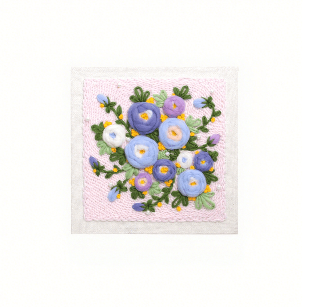 Flower Series Square Punch Needle Kit - Charming Flowers Craft | Nice Birthday Gifts For Her - Purple - image 4