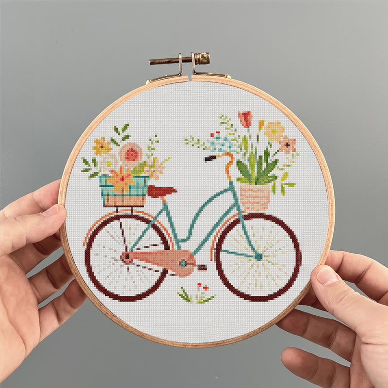  Cross Stitch Kit - Botanical Bicycle | Diy Stitch Handicraft | Nice Birthday Gifts For Friends - image 4