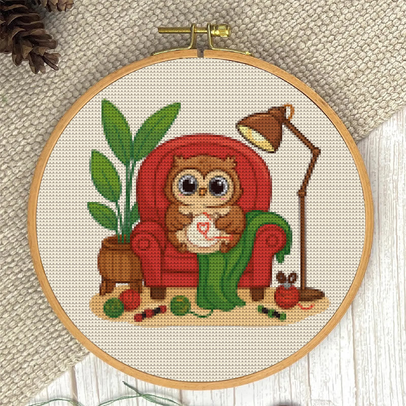  Cross Stitch Kit - Stitching Owl | Nice Gifts For Animal Lovers | Diy Handmade Craft  - image 5