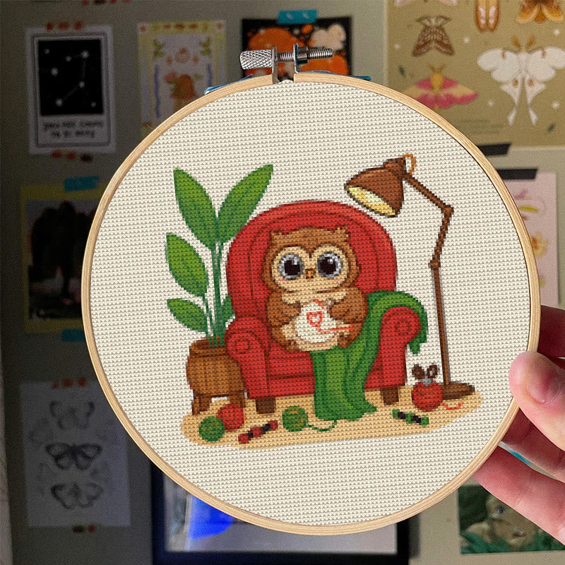  Cross Stitch Kit - Stitching Owl | Nice Gifts For Animal Lovers | Diy Handmade Craft  - image 4