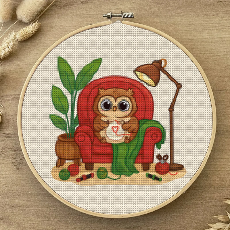  Cross Stitch Kit - Stitching Owl | Nice Gifts For Animal Lovers | Diy Handmade Craft  - image 6