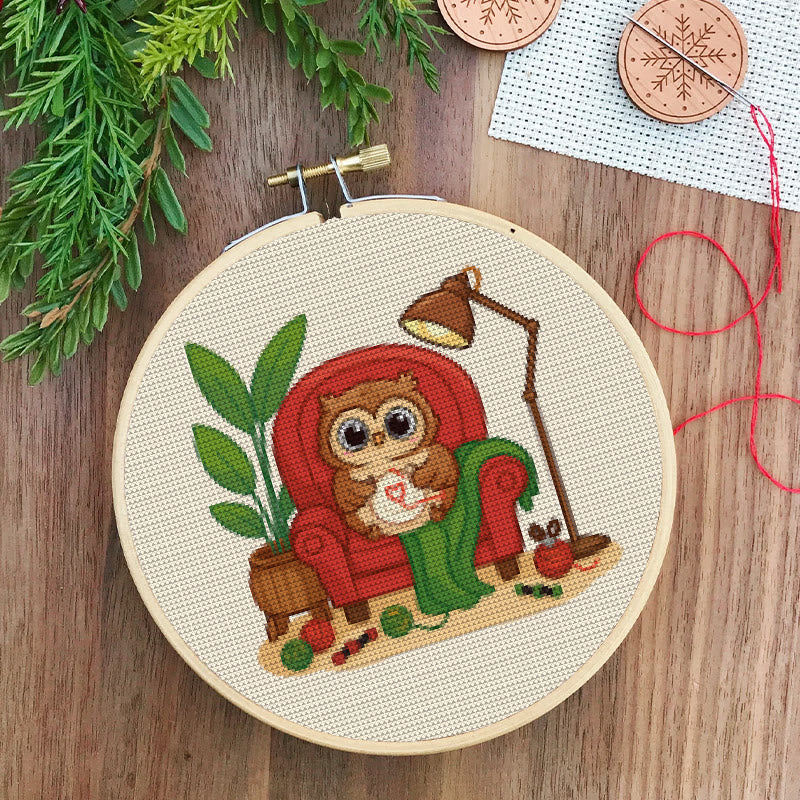  Cross Stitch Kit - Stitching Owl | Nice Gifts For Animal Lovers | Diy Handmade Craft  - image 7
