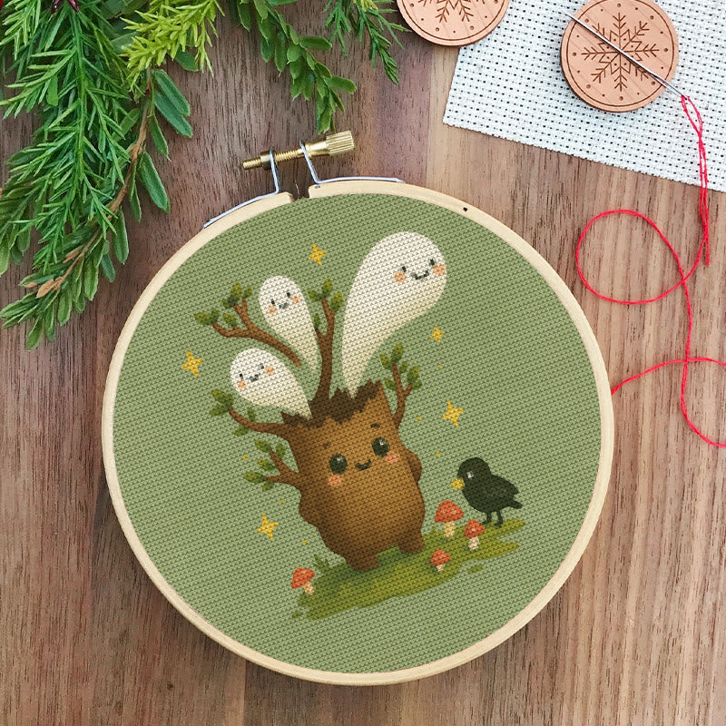  Cross Stitch Kit - Spooky Ghost Tree | Unique Desk Ornament | Perfect Handmade Gifts - image 3