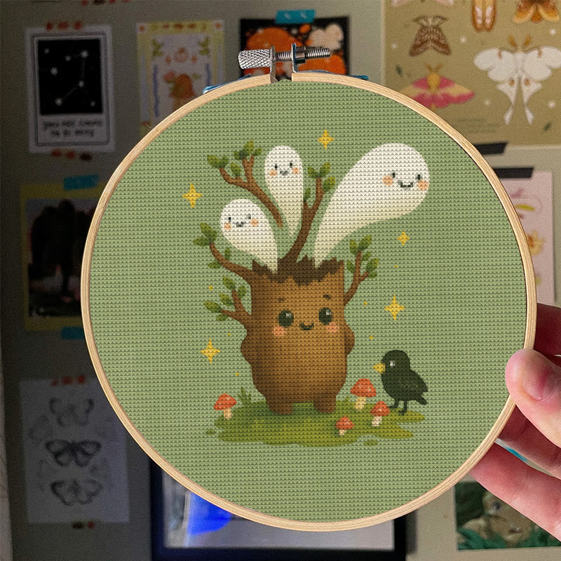  Cross Stitch Kit - Spooky Ghost Tree | Unique Desk Ornament | Perfect Handmade Gifts - image 5