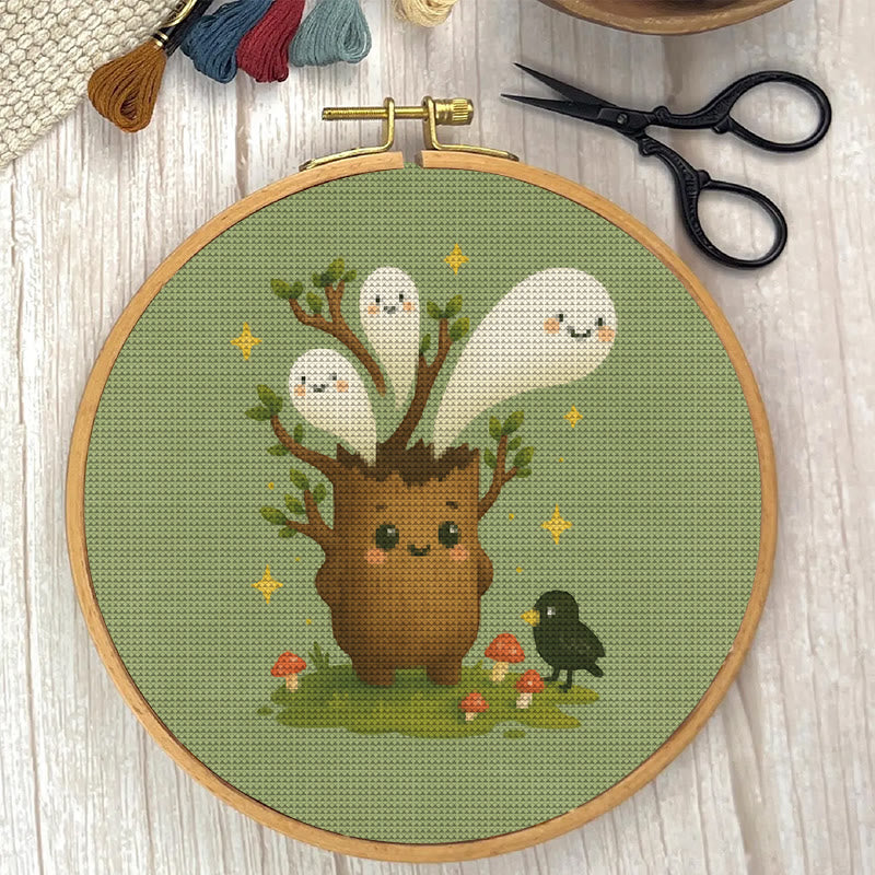  Cross Stitch Kit - Spooky Ghost Tree | Unique Desk Ornament | Perfect Handmade Gifts - image 4