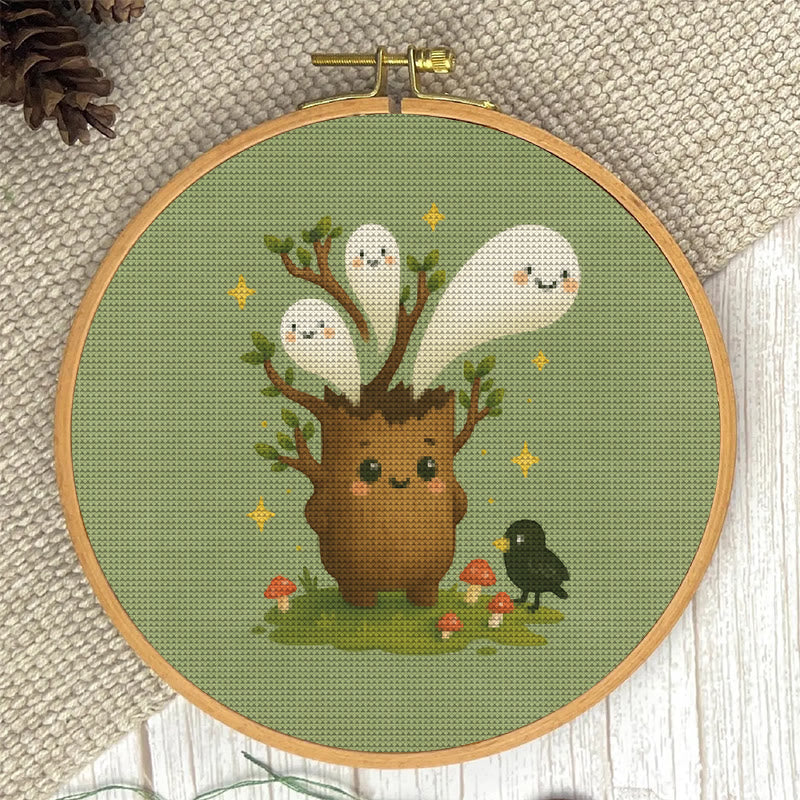  Cross Stitch Kit - Spooky Ghost Tree | Unique Desk Ornament | Perfect Handmade Gifts - image 2