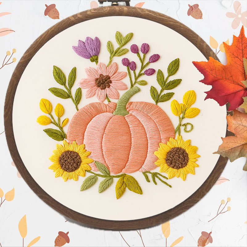 Rubbyoo Embroidery Kit - Pink Pumpkin | Unique Handmade Craft | Halloween Desk Ornament - image 7