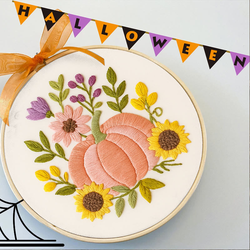 Rubbyoo Embroidery Kit - Pink Pumpkin | Unique Handmade Craft | Halloween Desk Ornament - image 8