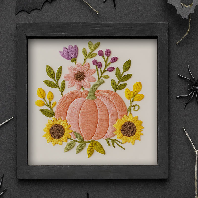 Rubbyoo Embroidery Kit - Pink Pumpkin | Unique Handmade Craft | Halloween Desk Ornament - image 9