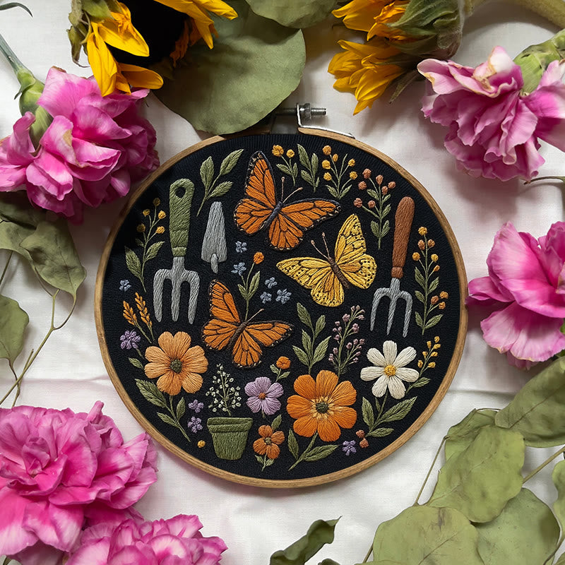 Rubbyoo Embroidery Kit - Beautiful Butterfly | Diy Craft Gift | Beginner Floral Needlepoint Kit - image 2