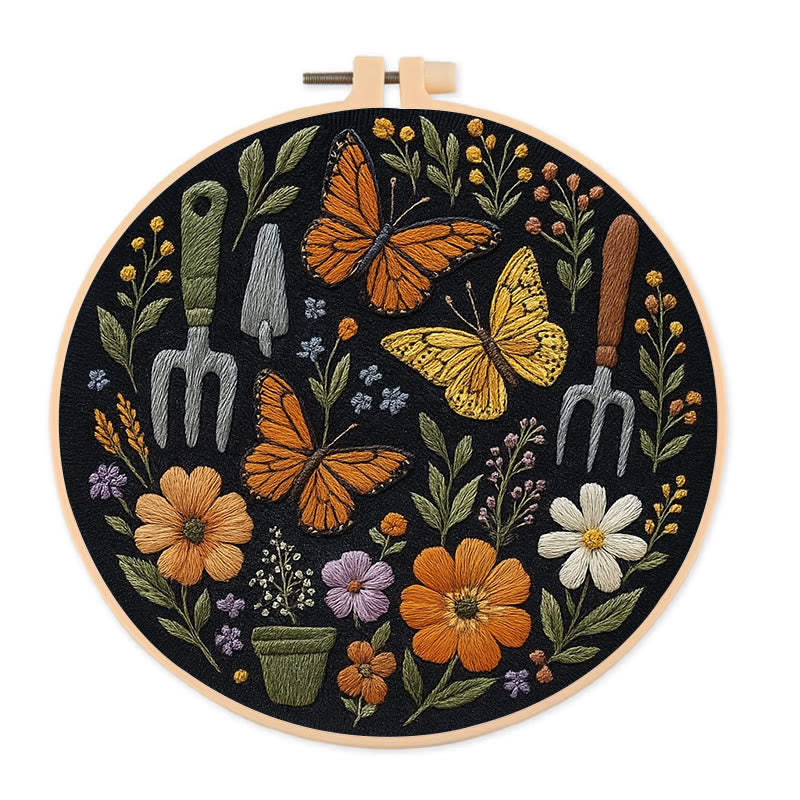 Rubbyoo Embroidery Kit - Beautiful Butterfly | Diy Craft Gift | Beginner Floral Needlepoint Kit - 20*20cm - image 1