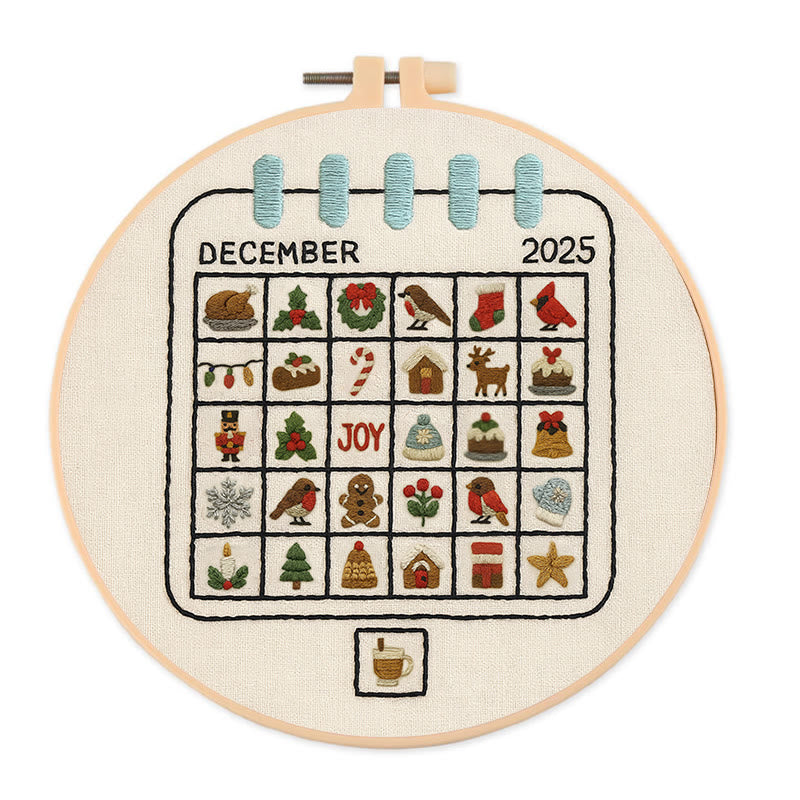 Rubbyoo Embroidery Kit - Christmas Advent Calendar |  Stylish Christmas Handicraft | Diy Holiday Decoration - 20*20cm - image 1