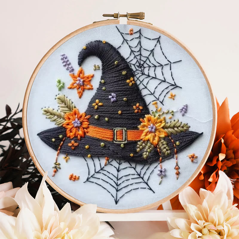 Rubbyoo Embroidery Kit - Spider Wizard Hat | Decorative Halloween Craft | Spooky Halloween Gifts - image 3