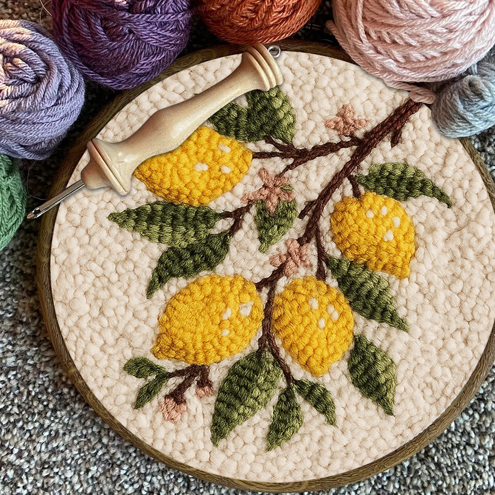 Lemon Tree Punch Needle Kit - Handmade Fruit Craft | Perfect Gift For Craft Lovers - image 6