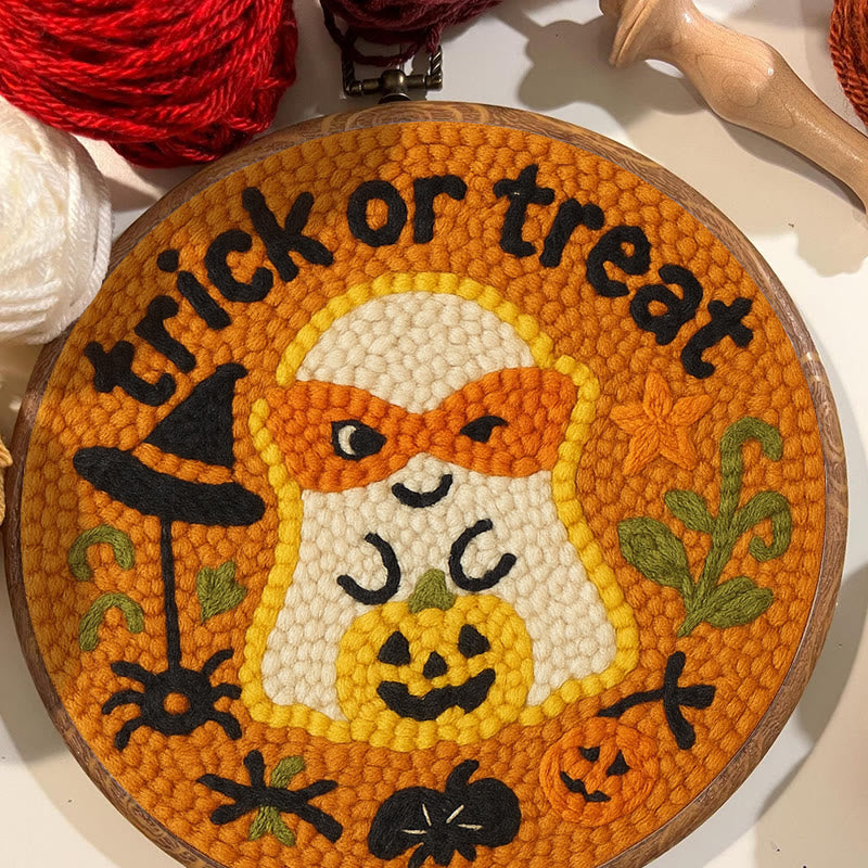 Naughty Ghost Punch Needle Kit - Creative Holiday Handicraft | Personalized Halloween Decor - image 3