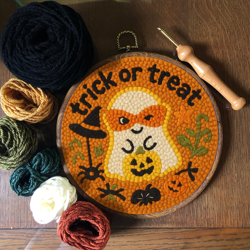 Naughty Ghost Punch Needle Kit - Creative Holiday Handicraft | Personalized Halloween Decor - image 4