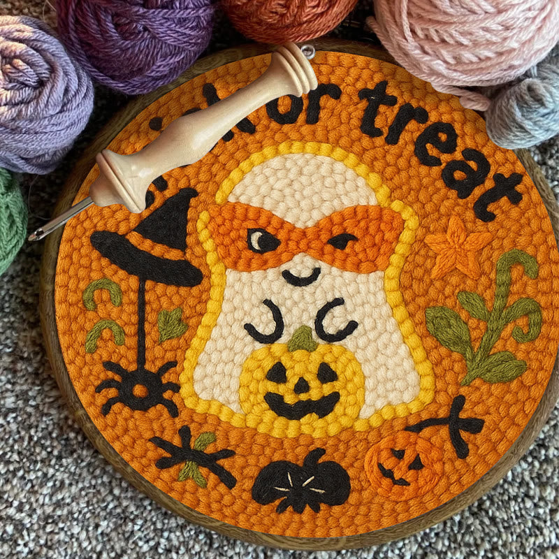 Naughty Ghost Punch Needle Kit - Creative Holiday Handicraft | Personalized Halloween Decor - image 9