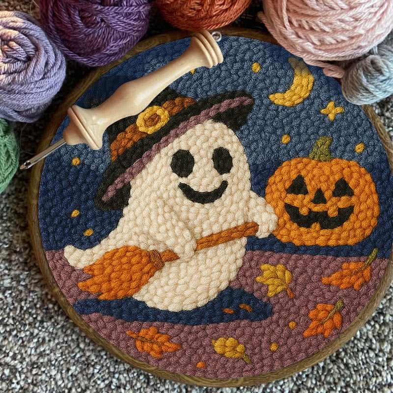 Happy Halloween Ghost Punch Needle Kit - Adorable Halloween Decor | Nice Holiday Handicraft  - image 7