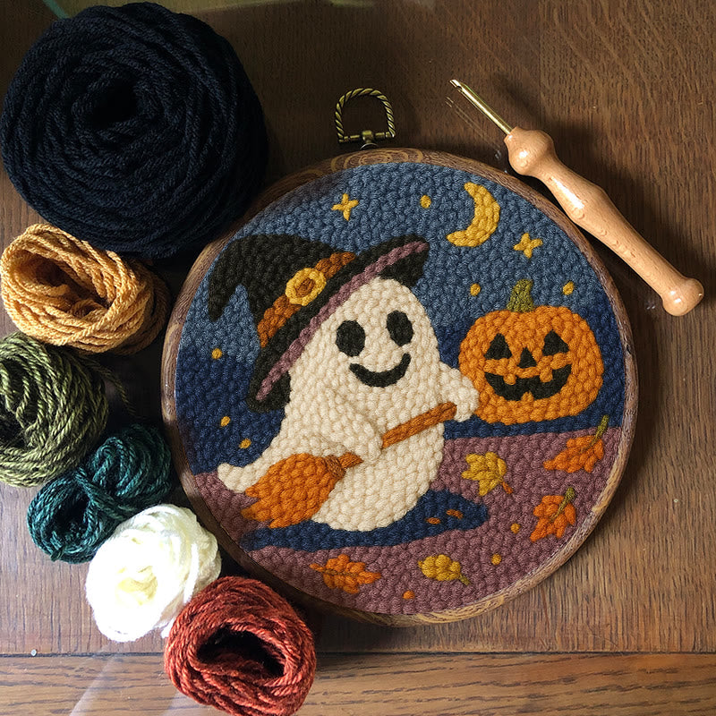 Happy Halloween Ghost Punch Needle Kit - Adorable Halloween Decor | Nice Holiday Handicraft  - image 6