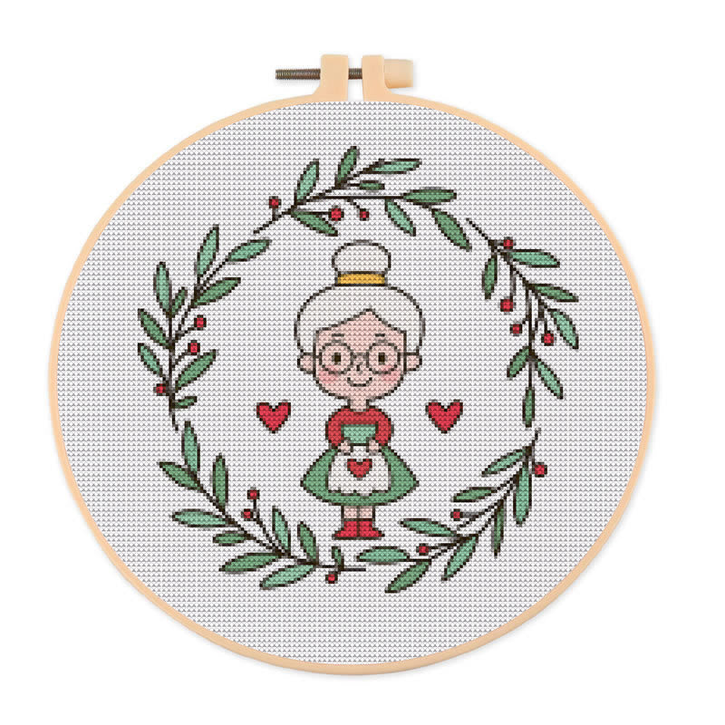  Cross Stitch Kit - Dear Grandma | Unique Handmade Craft | Perfect Birthday Gifts For Her - 20×20cm - image 1