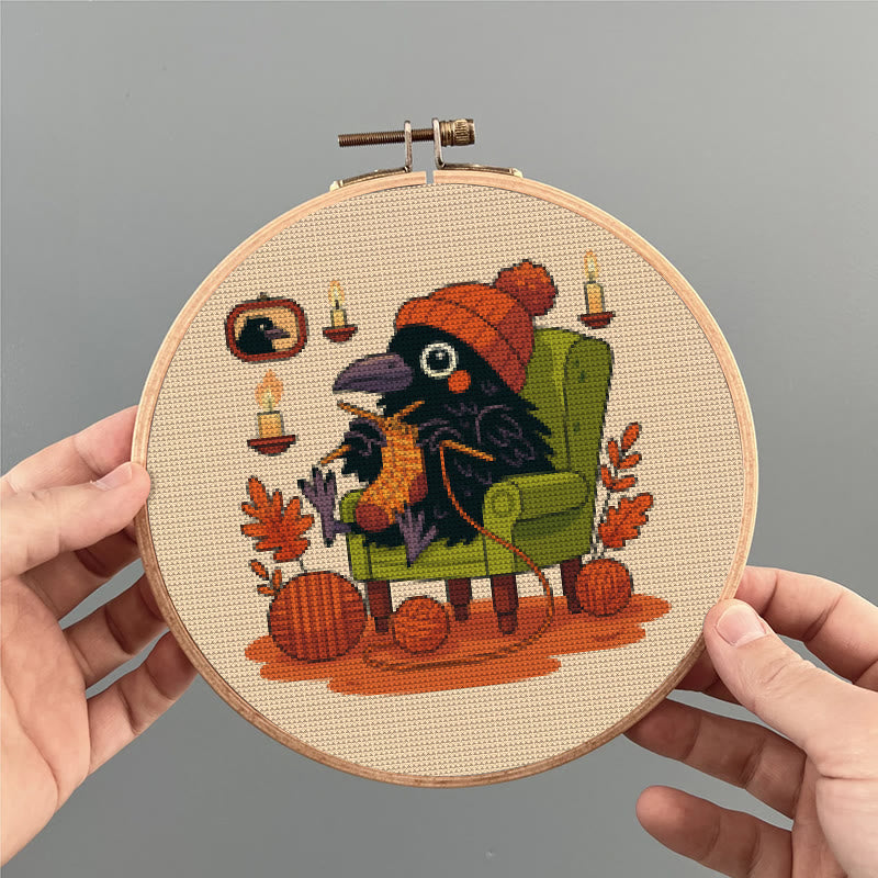  Cross Stitch Kit - Sewing Raven | Cute Bird Craft | Perfect Gifts For Knitting Lover  - image 7
