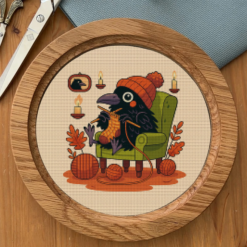 Cross Stitch Kit - Sewing Raven | Cute Bird Craft | Perfect Gifts For Knitting Lover  - image 8