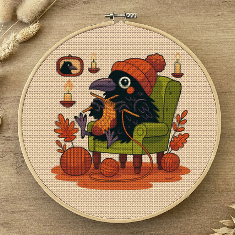  Cross Stitch Kit - Sewing Raven | Cute Bird Craft | Perfect Gifts For Knitting Lover  - image 4