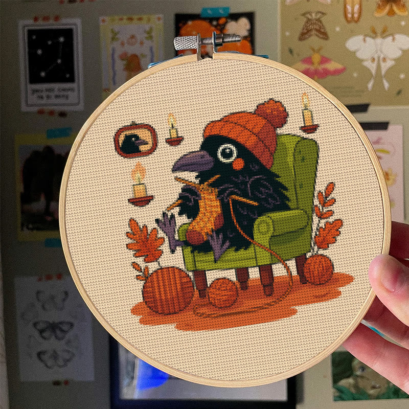  Cross Stitch Kit - Sewing Raven | Cute Bird Craft | Perfect Gifts For Knitting Lover  - image 5