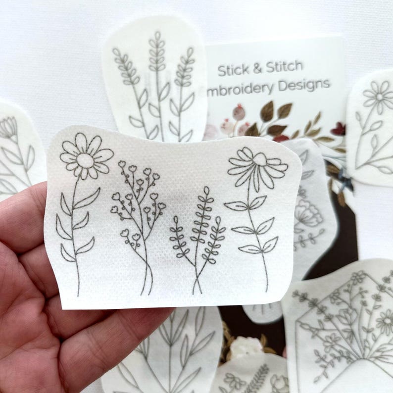 Botanical Stick And Stitch Patterns |  Water-soluble Stickers | Nice For Cloth Diy Embroidery  - image 4