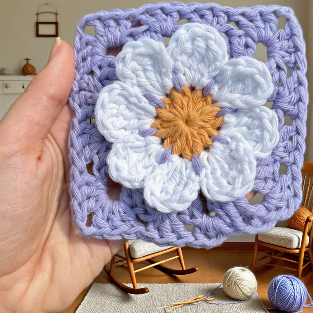 Diy Handmade 3d Flower Coasters Crochet Kit - Floral Granny Square Craft  | Perfect For Diy Project  - image 2