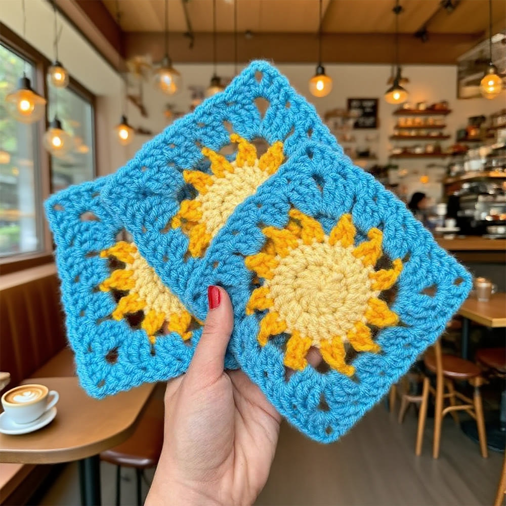 Diy Handmade Sun Granny Square Crochet Kit -  Easy Crochet Pattern | Suitable For Handmade Enthusiasts - image 2