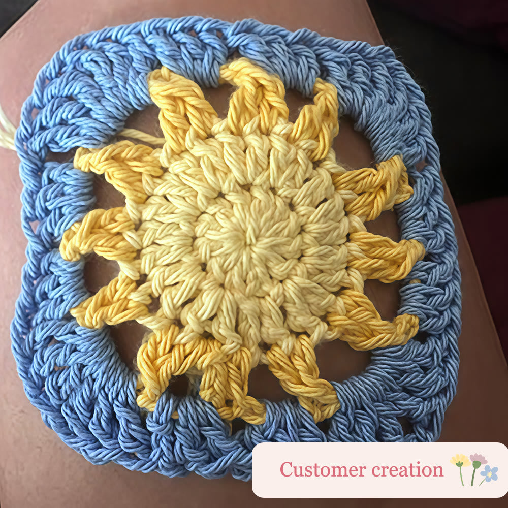 Diy Handmade Sun Granny Square Crochet Kit -  Easy Crochet Pattern | Suitable For Handmade Enthusiasts - image 7