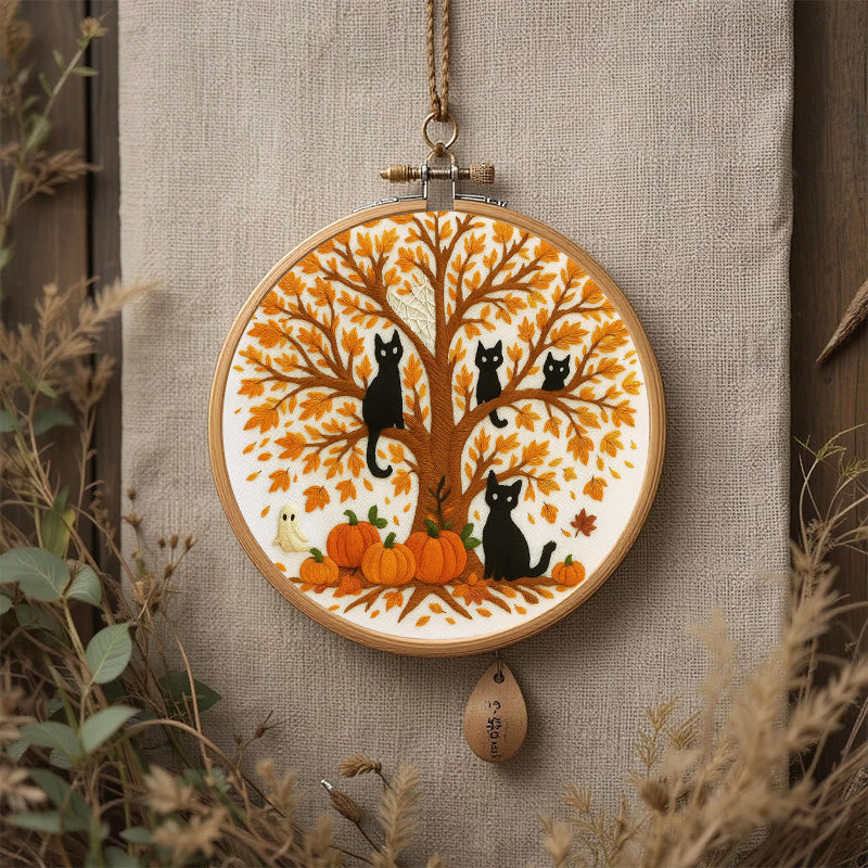 Rubbyoo Embroidery Kit - Halloween Black Cats | Spooky Desk Decor | Cat Lover Halloween Gift - image 8